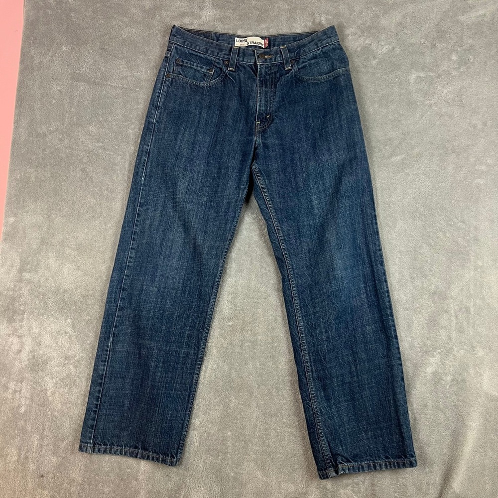 Y2K Levis 569 Loose Straight Jeans Mens 32 x 32 Dark Wash 5 Pocket